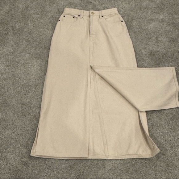 Still Here Panama Jean Denim Midi Skirt in Cream size 27 EUC - Picture 11 of 16